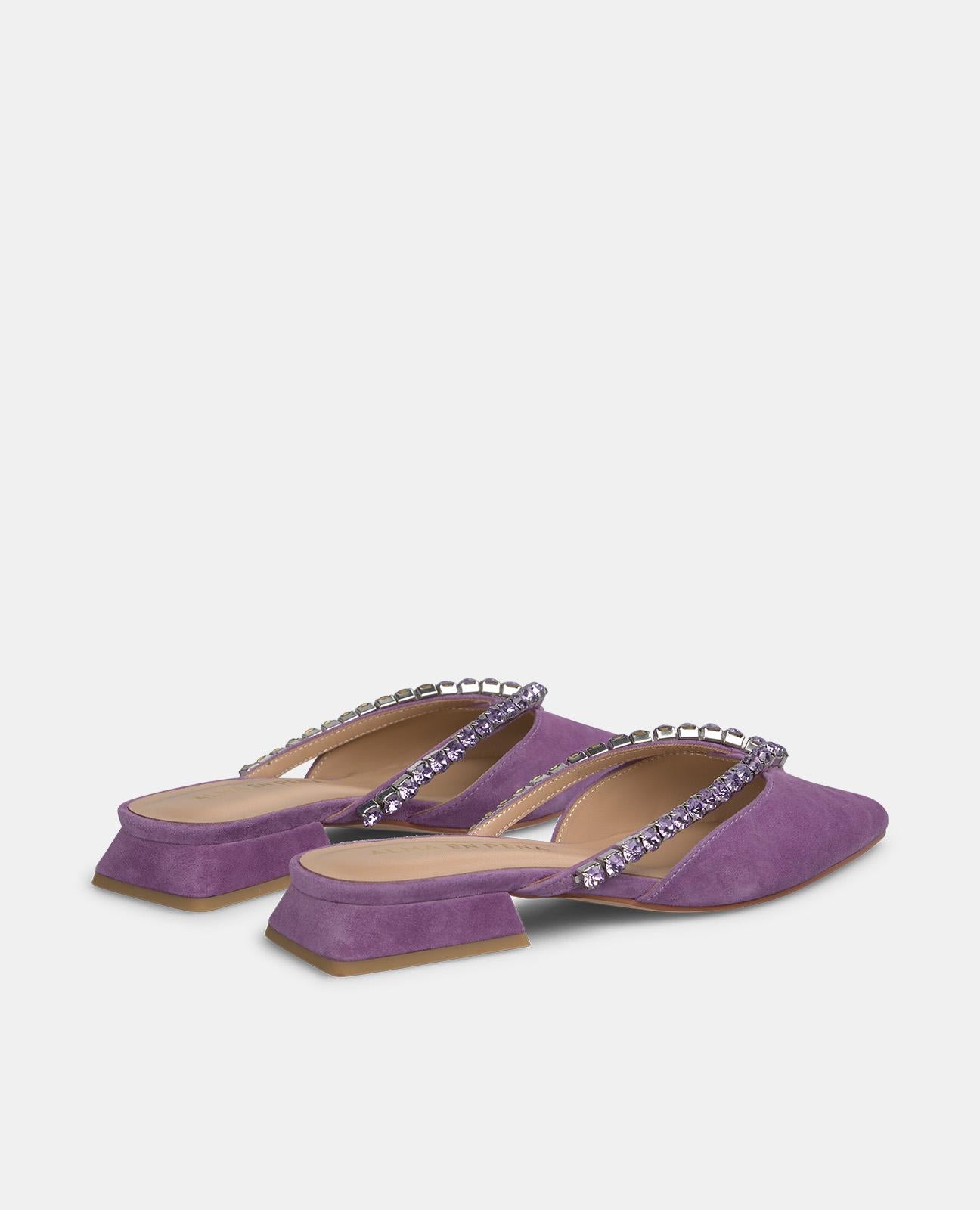 alma-en-pena-mules-spitze-strass-violett-flach-2-cm image 3