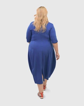 alembika-carla-cocoon-midi-dress-cobalt-damen-cocoon-kleid image 7