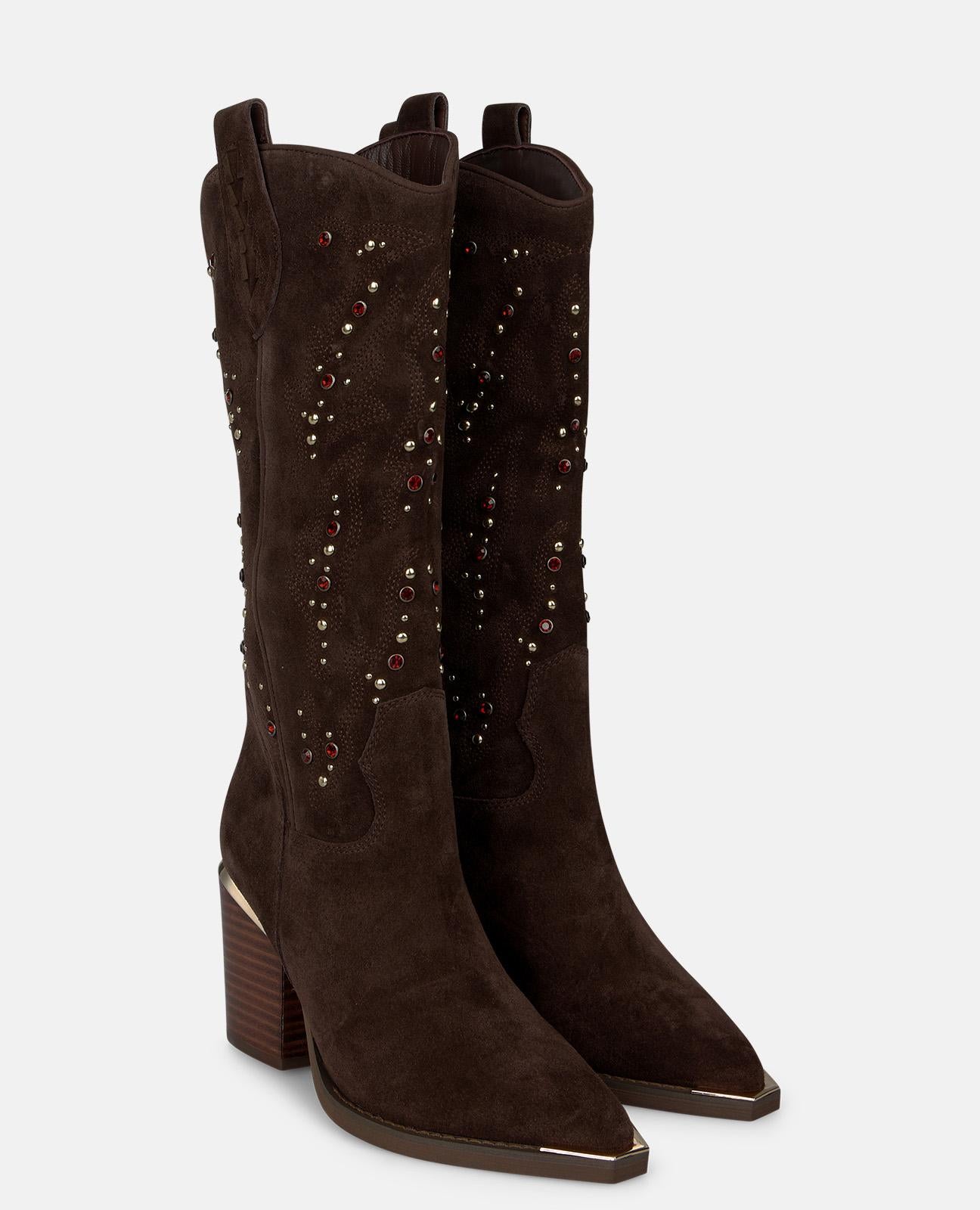 alma-en-pena-alfa-64076-cowboy-stiefel-aus-veloursleder-braun-7-5-cm image 2
