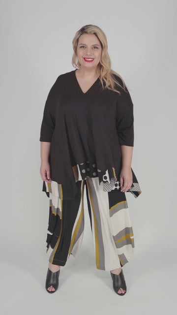 alembika-marla-punto-pants-stripesp-damen-hose-plus image 3