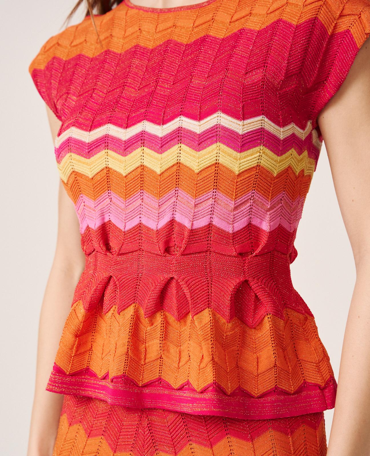 alma-en-pena-top-geometric-motif-stitch-fuchsia-damen image 5
