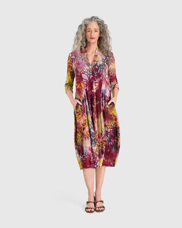 alembika-confetti-cocoon-dress-damen-kleid-raspberry-gold image 2