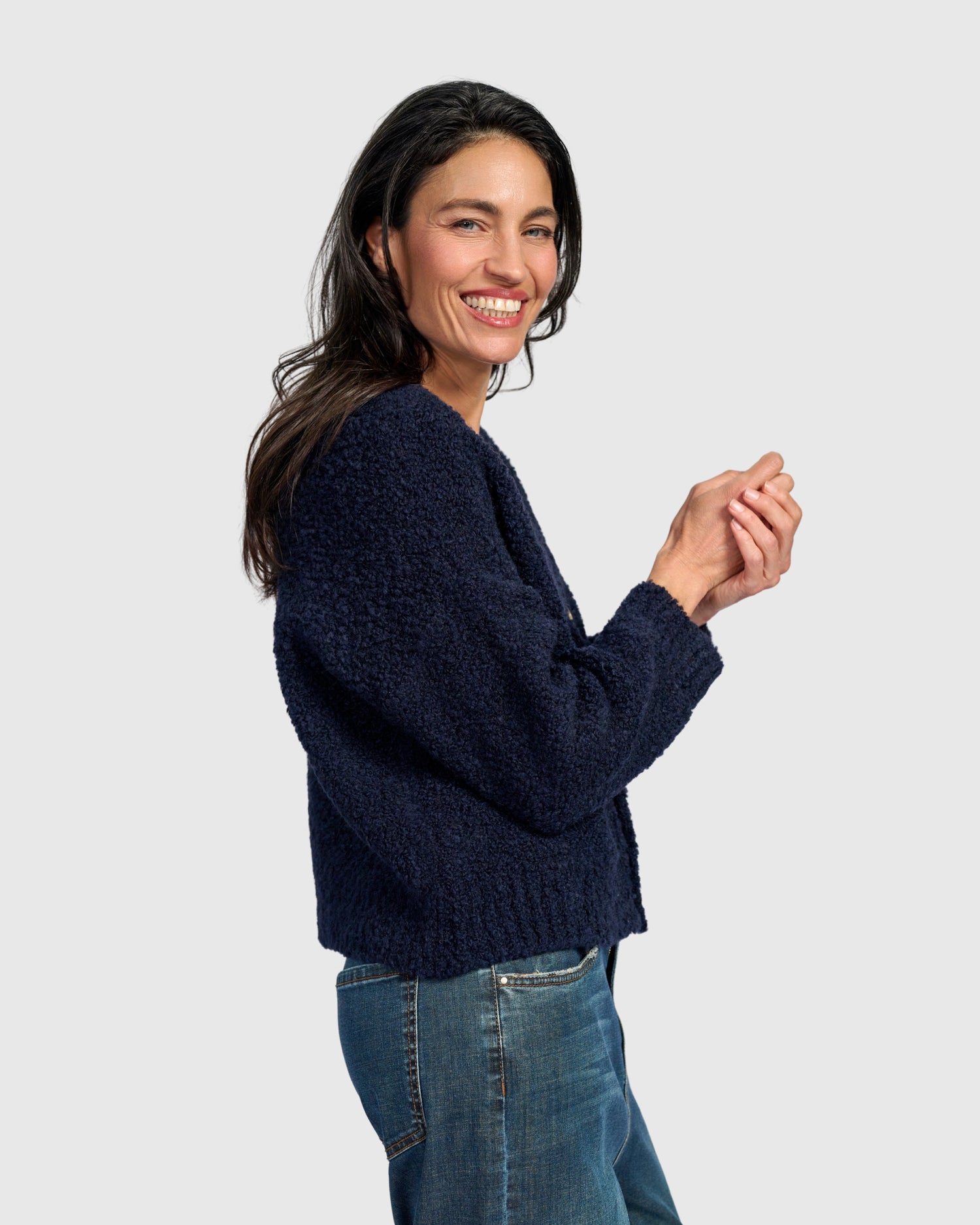alembika-teddy-boucle-cardigan-midnight image 4