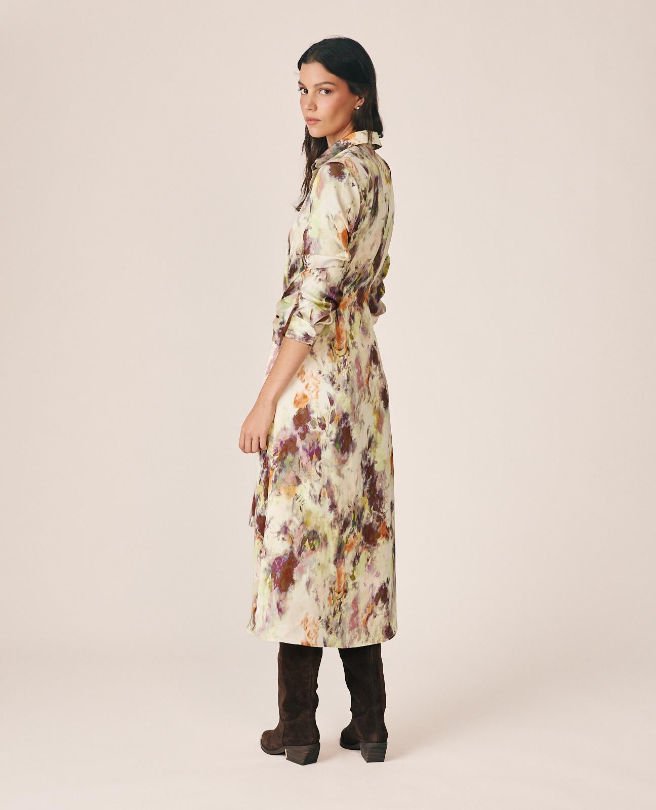 alma-en-pena-watercolor-crepe-satin-midi-kleid-lila image 5
