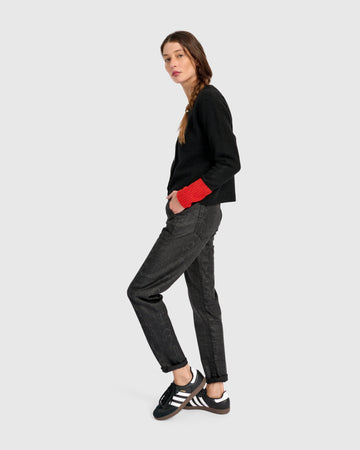alembika-blackbird-cardigan-schwarz-vermillion image 4