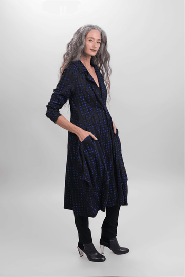 alembika-floral-check-mantel-jacke-blau image 4