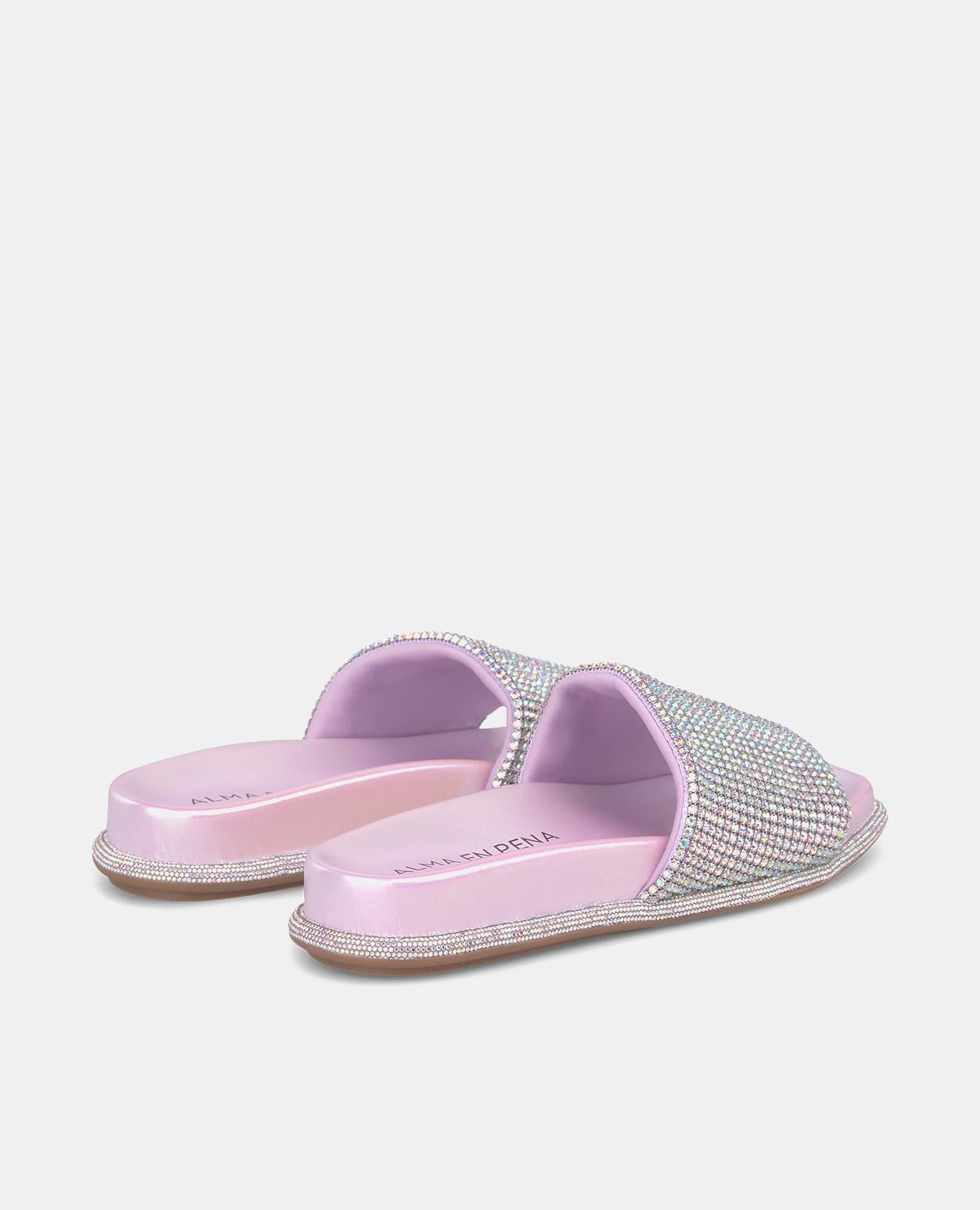 alma-en-pena-flache-strass-sandale-mit-glitzer-riemen-lila image 3
