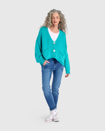 alembika-simply-slouchy-cardigan-strickjacke-t-rkis image 4