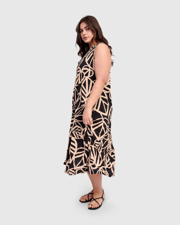 alembika-ilsa-rmelloses-midi-kleid-leaves image 5