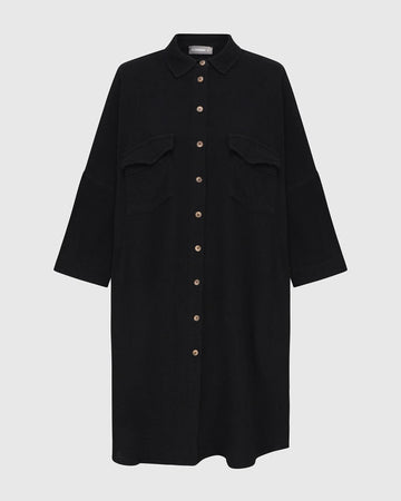 alembika-recreation-shirt-dress-black-damen-hemdkleid-baumwolle image 7