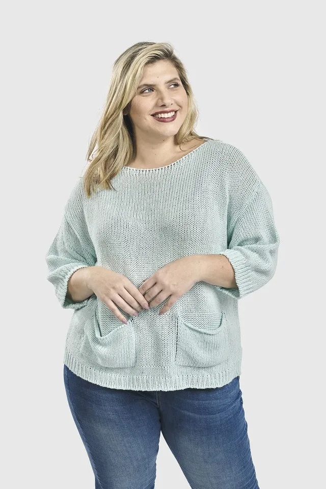 alembika-luxe-pocket-sweater-aqua-damen-pullover image 1