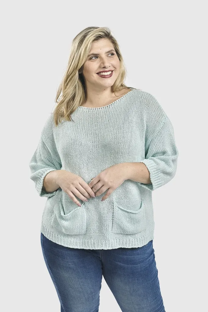 alembika-luxe-pocket-sweater-aqua-damen-pullover image 1