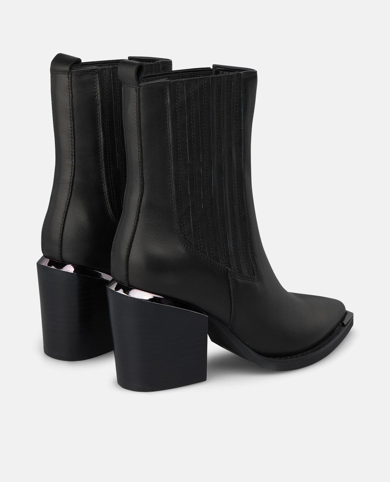 alma-en-pena-leather-boots-schwarze-cowboy-stiefeletten-7-5-cm-blockabsatz image 3