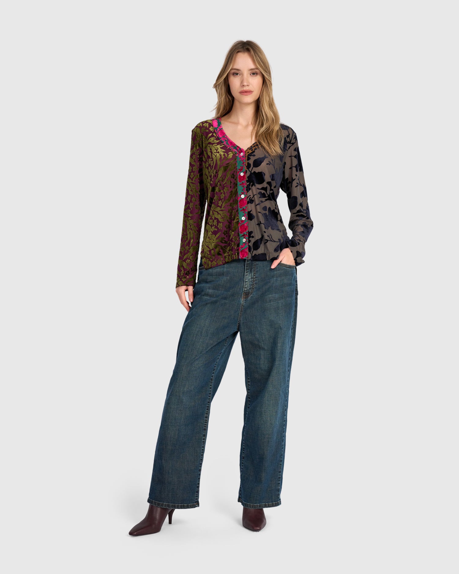 alembika-meraviglia-top-jewel-multi-langarm-bluse-mit-samt image 2
