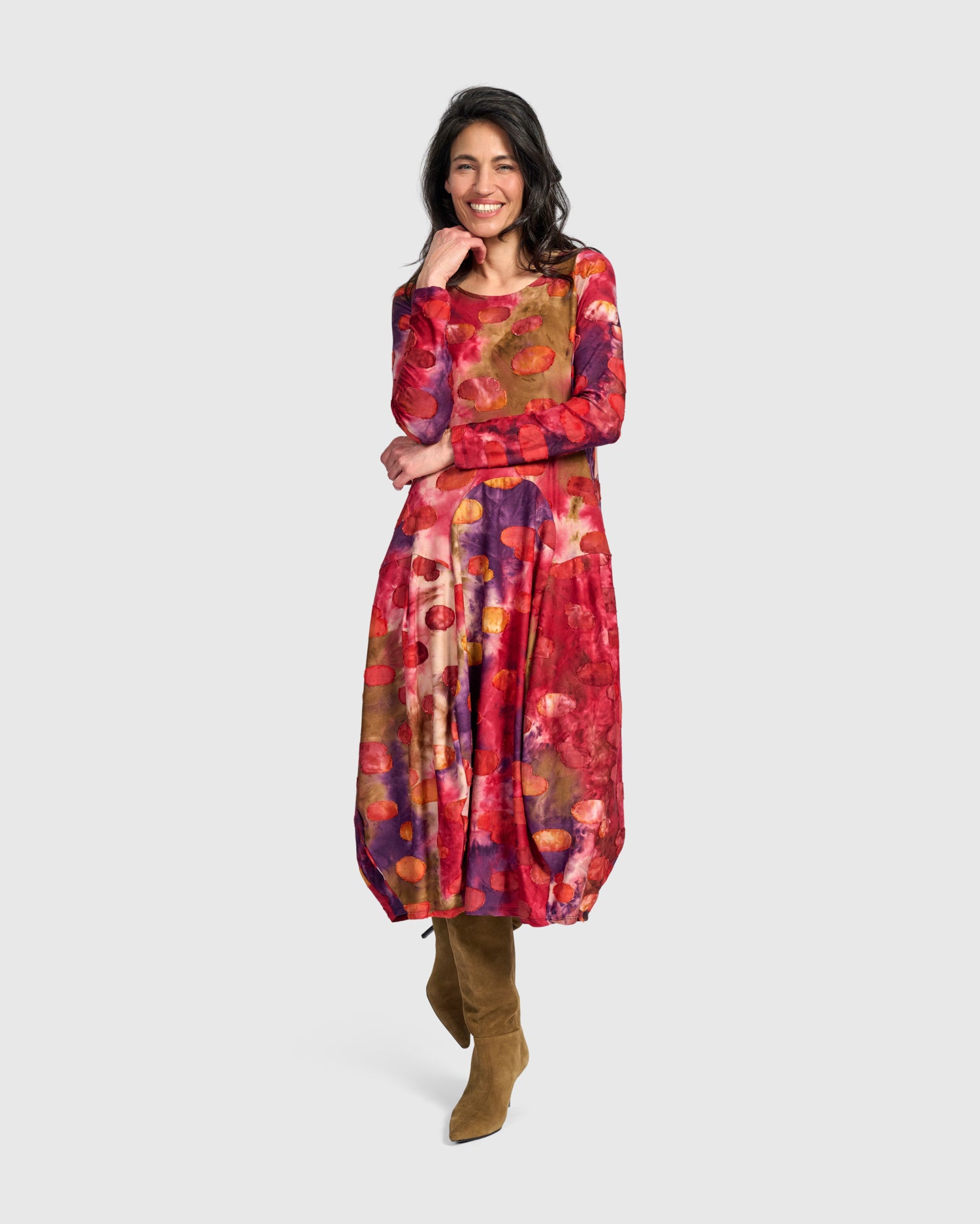 alembika-calliope-crew-cocoon-kleid-berry-mix image 2
