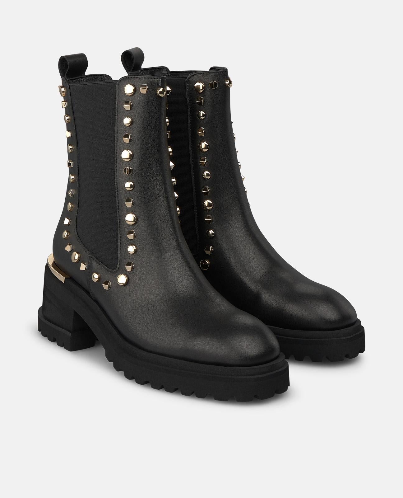 alma-en-pena-chelsea-nappa-stiefeletten-mit-nieten-schwarz image 2