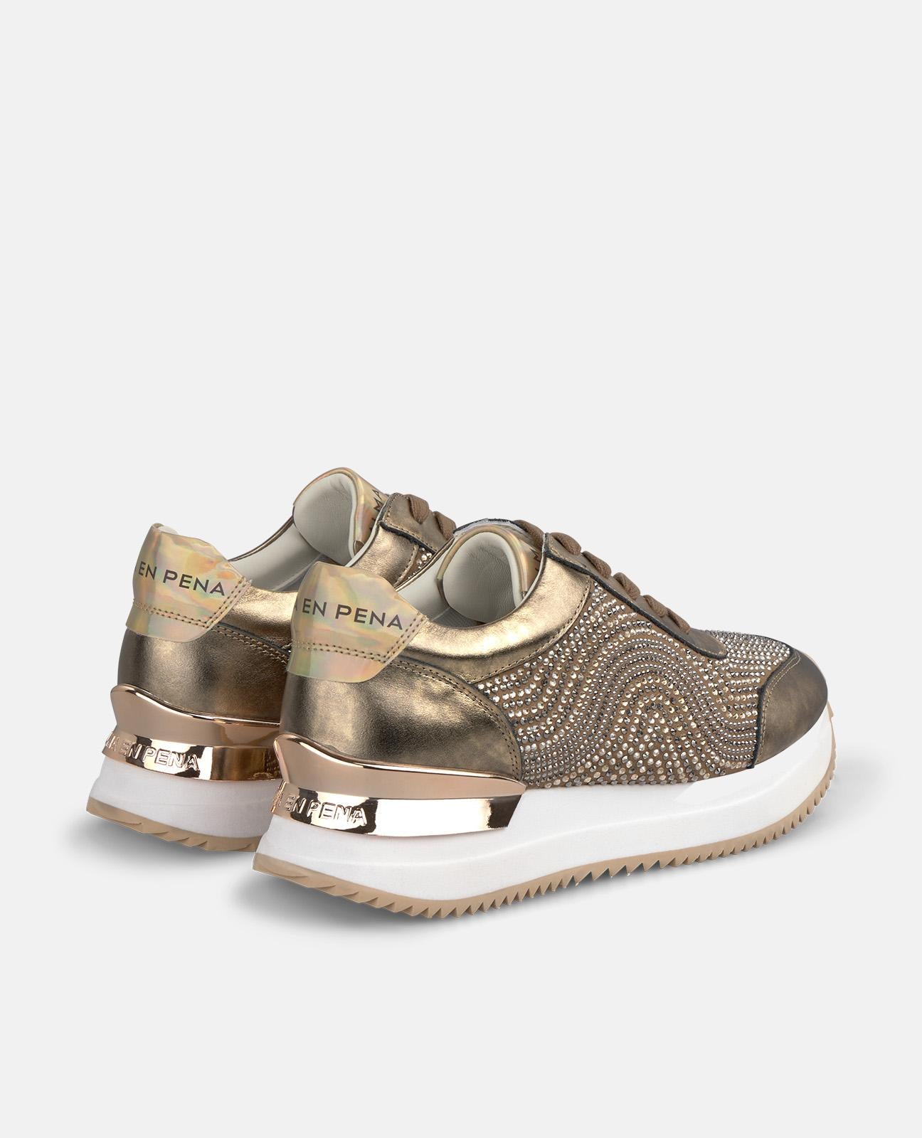 alma-en-pena-sneaker-mit-strass-print-bronze-plateau-4-5-cm image 3