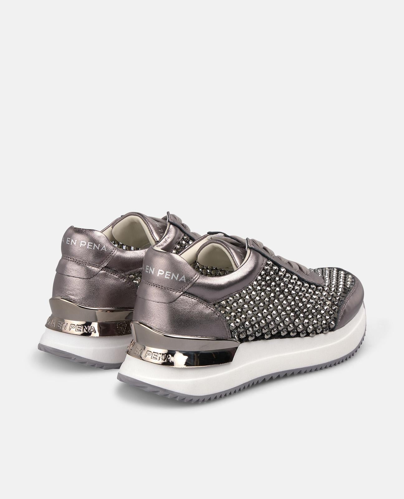 alma-en-pena-sneaker-plateau-silber-metallic-mesh-strass-4-5-cm image 3