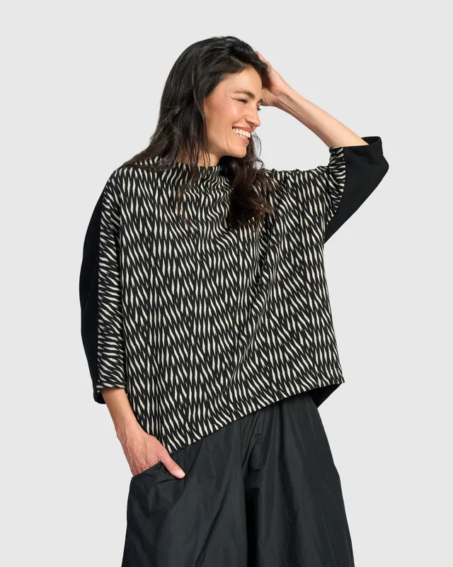 alembika-vertex-funnel-pullover-top-zebra image 1
