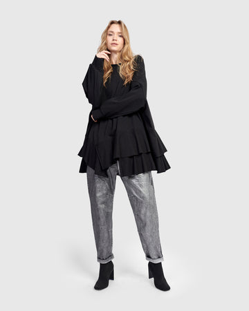 alembika-ap623s-metallic-boyfriend-jogger-jeans-silber image 6