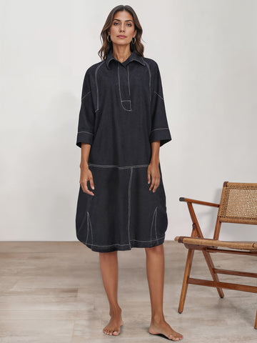 alembika-panama-oversized-hemdkleid-black-denim image 3