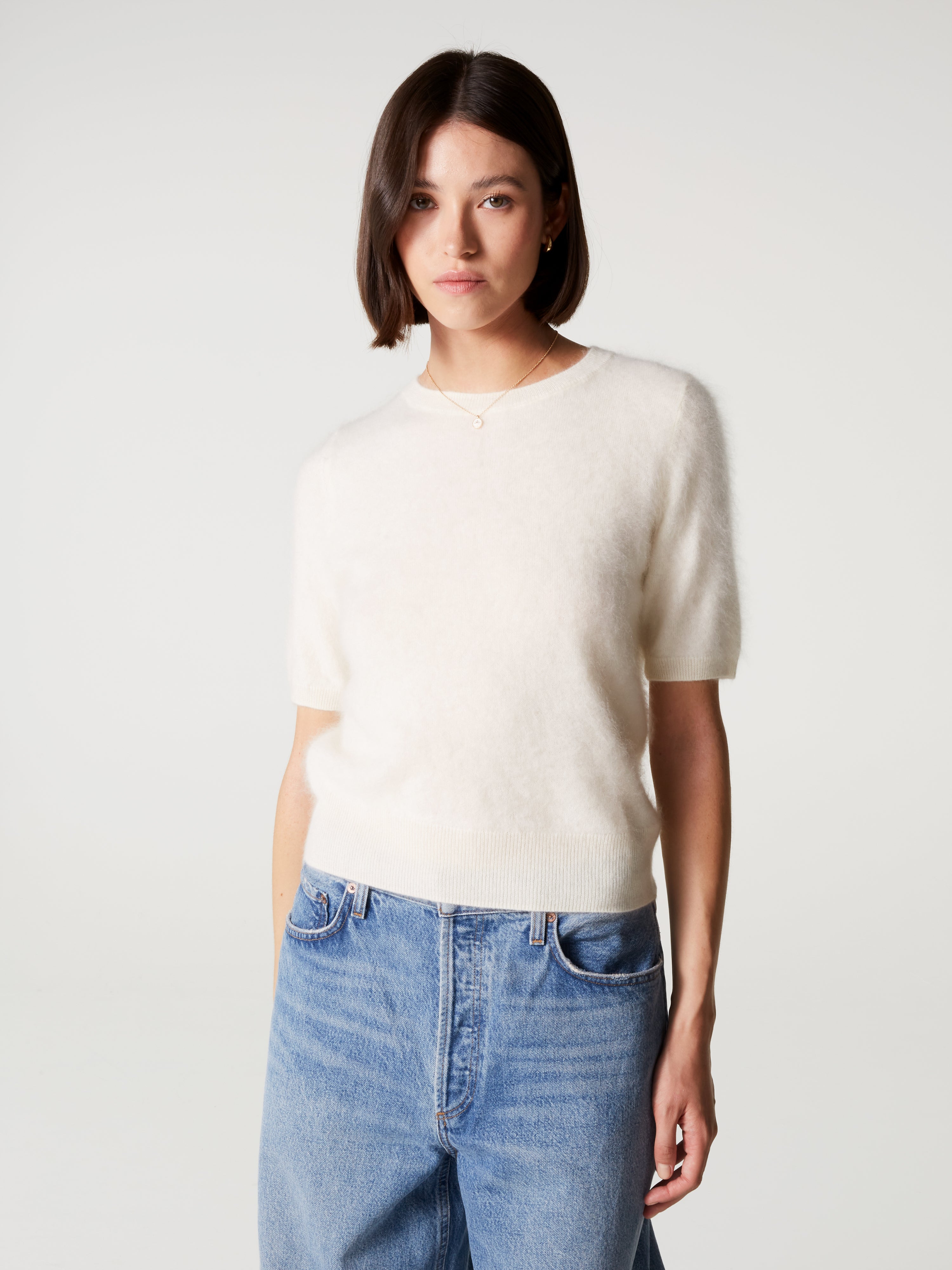 absolut-amaya-pullover-rundhals-100-kaschmir-kurzarm-creme-wei image 1