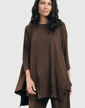 alembika-essential-oversized-trapeze-top-coffee-damen-jersey-tunika image 3