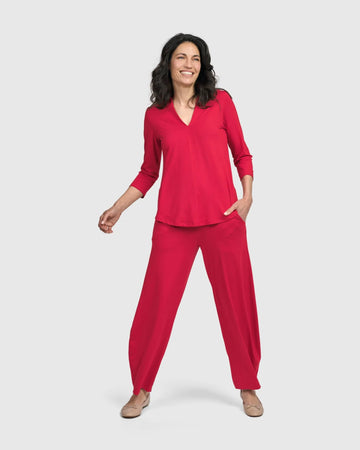 alembika-essential-flow-pants-red-rose-damen-hose-mit-dehnbund image 2