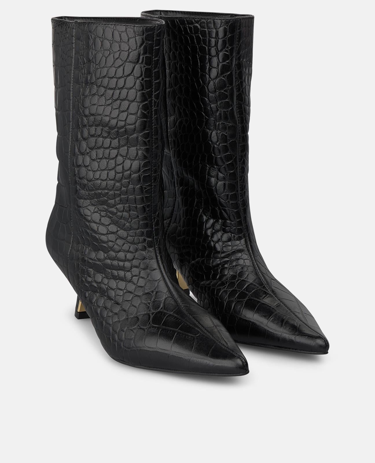 alma-en-pena-animal-print-damen-stiefelette-leder-schwarz-5-5-cm image 2