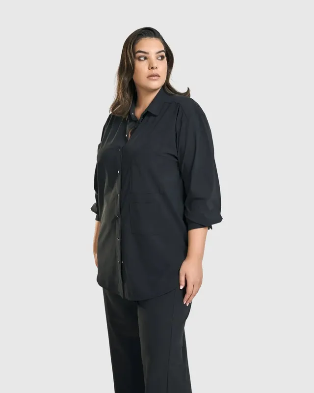 alembika-trinity-button-down-shirt-damen-hemd-schwarz image 1
