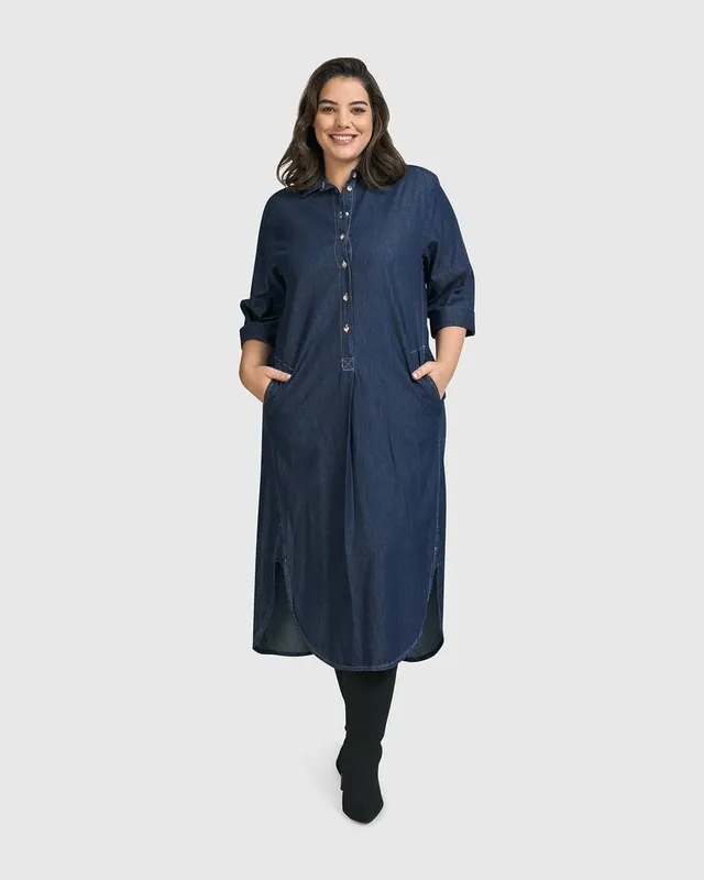 alembika-joie-collared-kleid-denim-jeanskleid image 1
