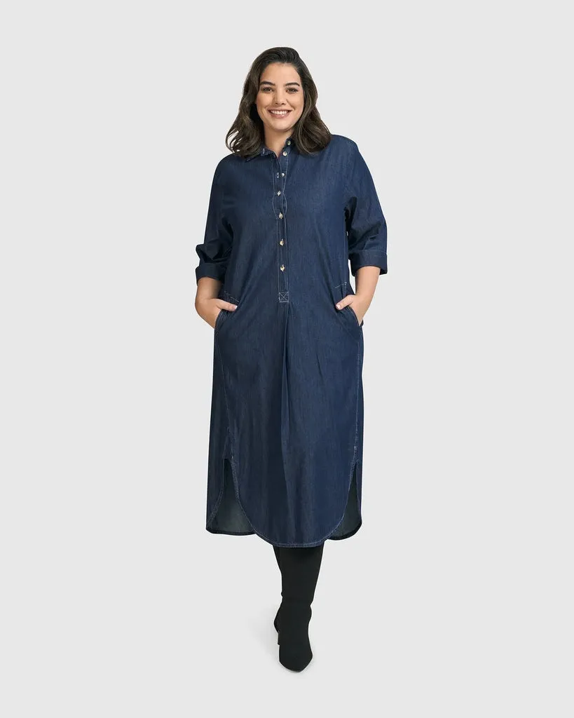 alembika-joie-collared-kleid-denim-jeanskleid image 1