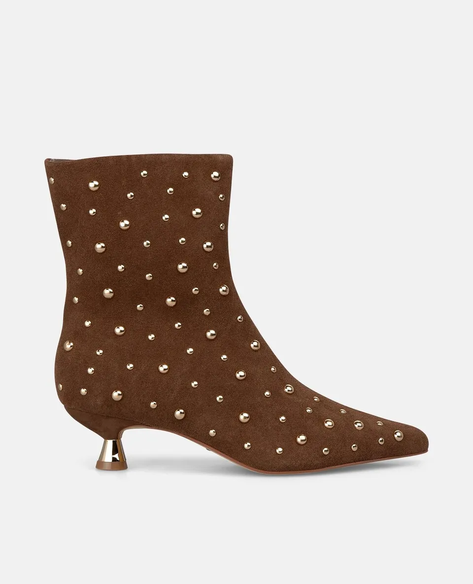 alma-en-pena-stiefeletten-velours-nieten-camel-4-cm image 1