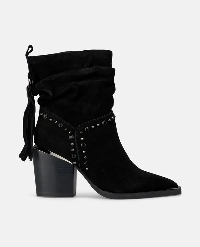 alma-en-pena-tassel-bootie-schwarze-cowboy-stiefeletten-mit-fransen-7-cm-absatz image 1