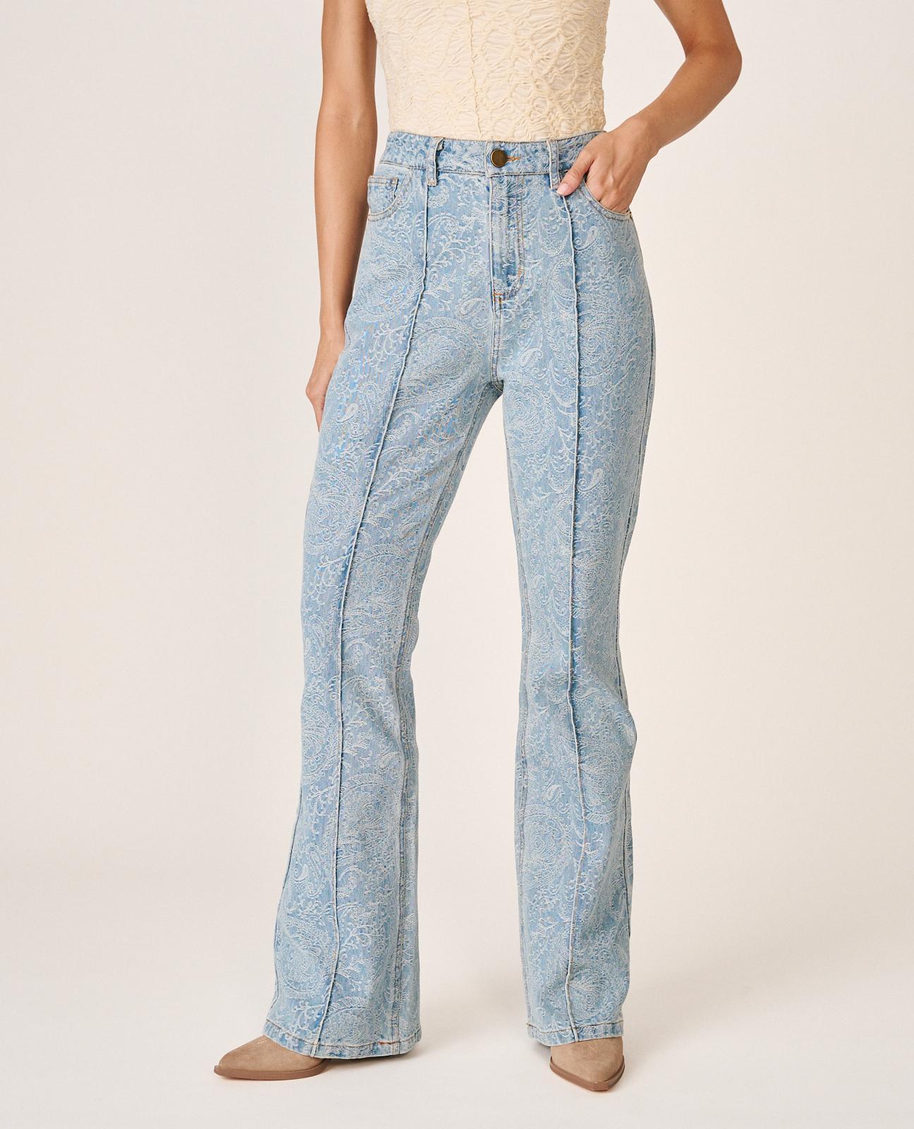 alma-en-pena-paisley-flare-jeans-blau-high-rise image 2