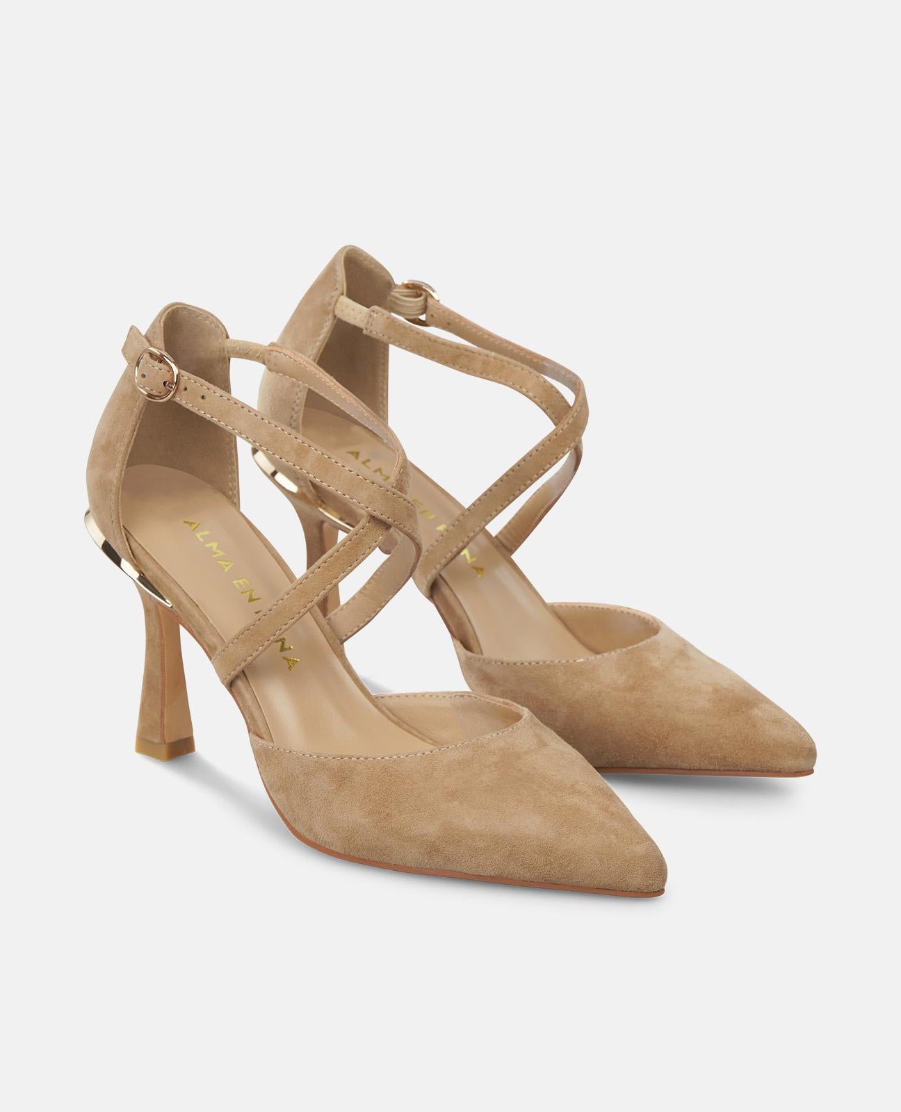 alma-en-pena-cross-heeled-shoe-pumps-camel-riemchen-9-cm image 2