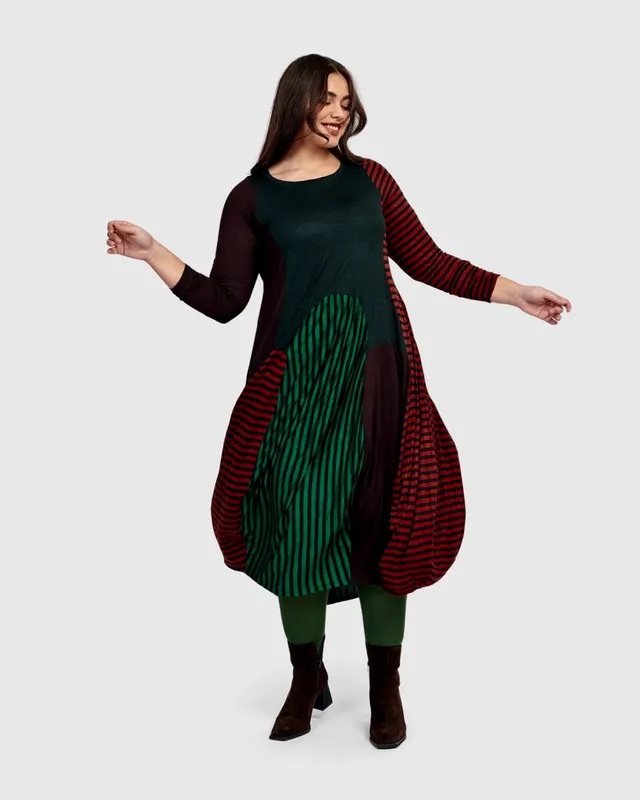 alembika-juno-crew-cocoon-kleid-stripes image 1