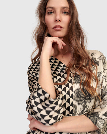 alembika-fatima-draped-top-mix-damen-tunika-v-ausschnitt image 7