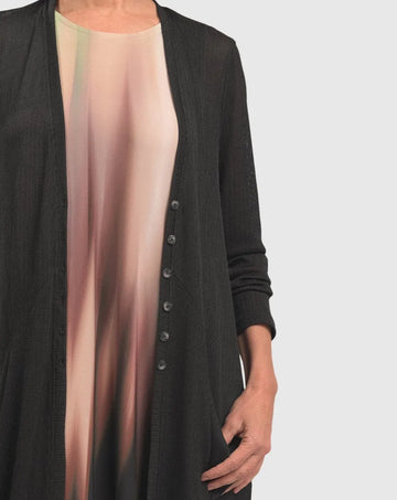 alembika-mini-rib-long-cardigan-black-damen-strickjacke image 6