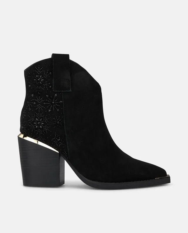 alma-en-pena-zip-up-stiefeletten-schwarz-mit-strass-blumen-7-5-cm image 1