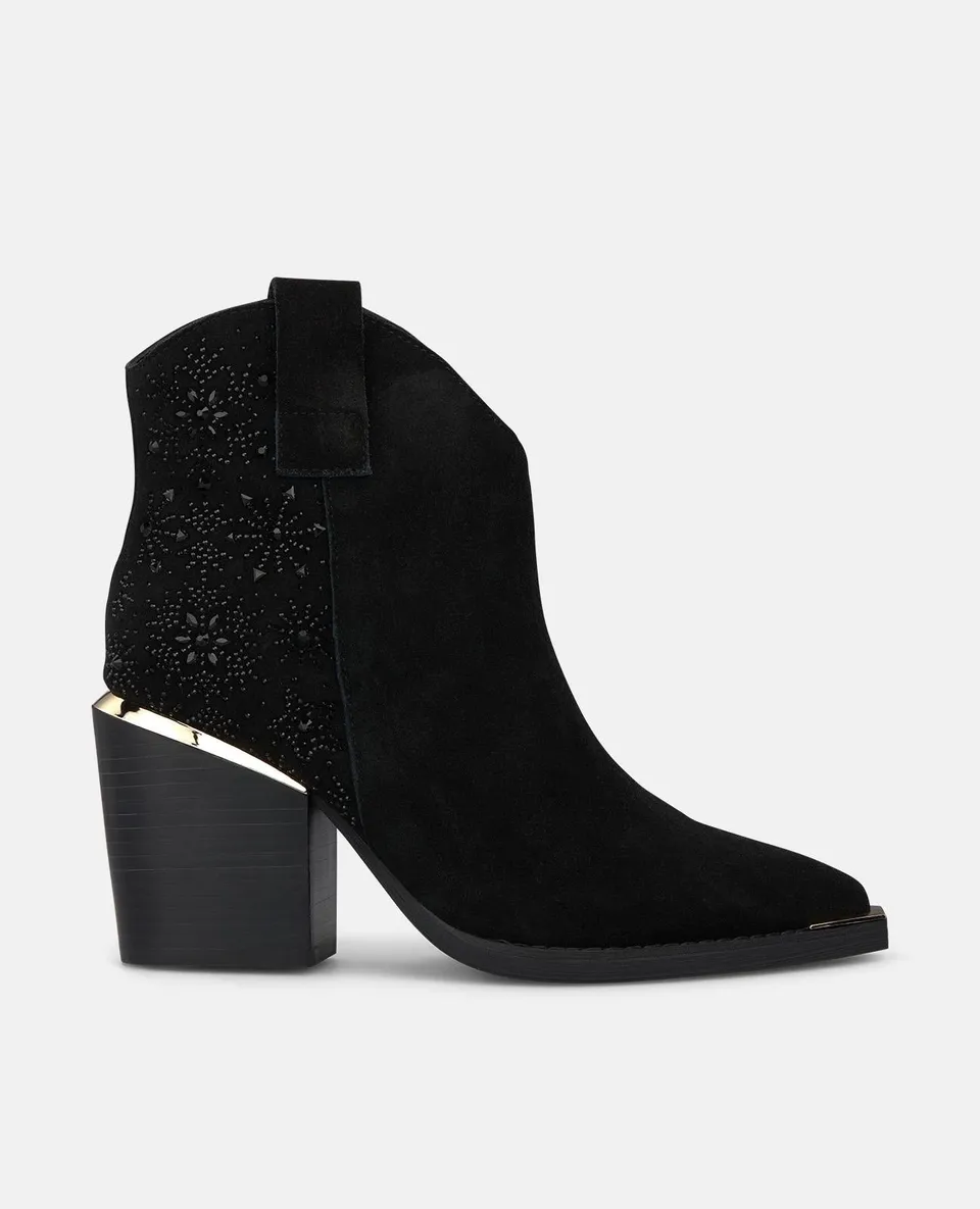 alma-en-pena-zip-up-stiefeletten-schwarz-mit-strass-blumen-7-5-cm image 1