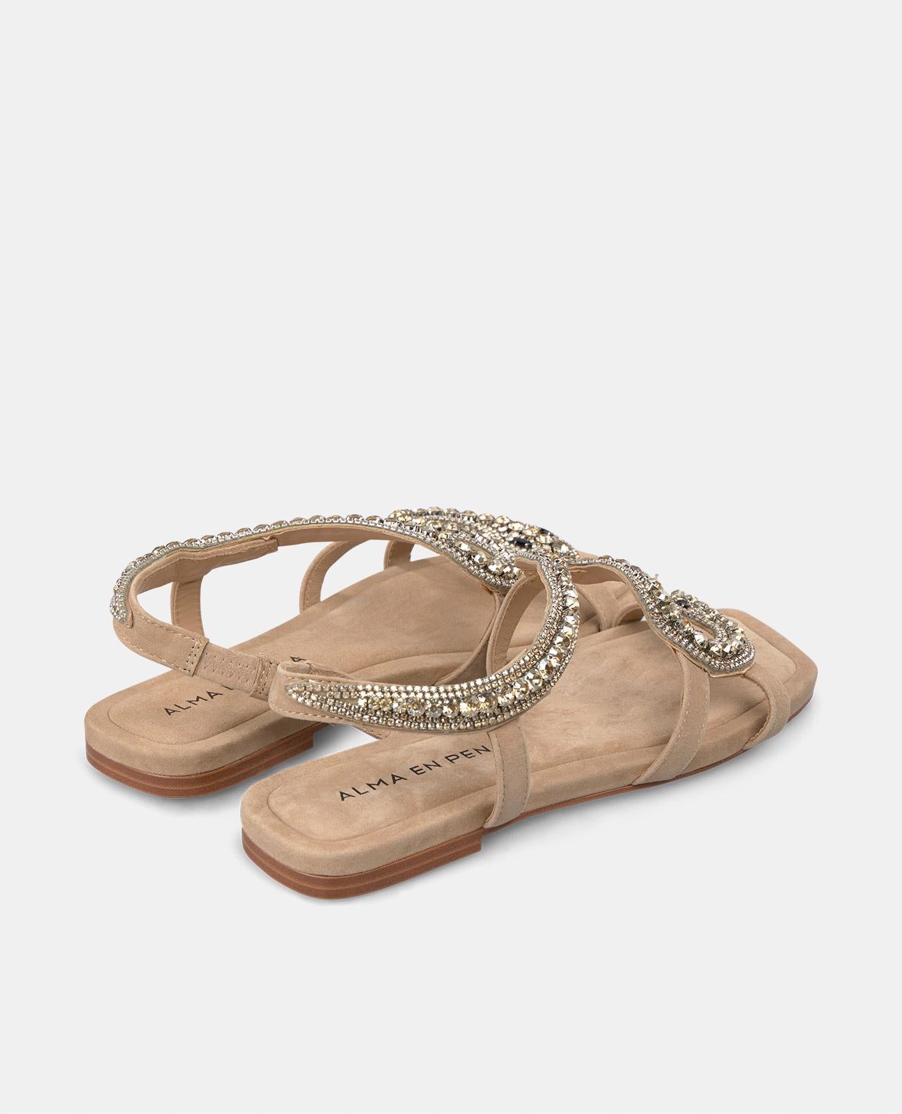 alma-en-pena-snake-flachsandale-arena-mit-strass-1-cm image 3