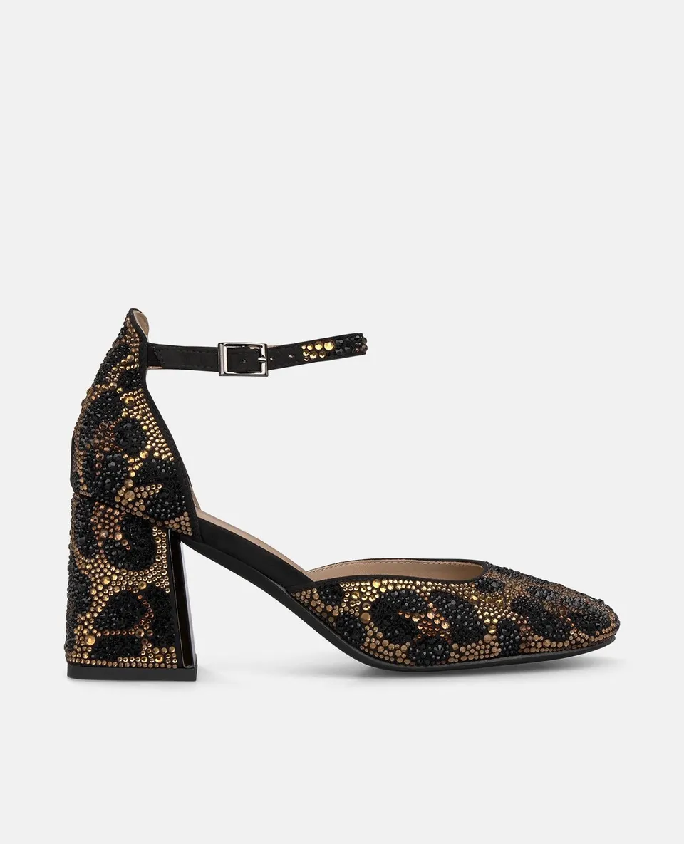 alma-en-pena-riemenpumps-schwarz-leo-strass-high-heels-7-2-cm image 1