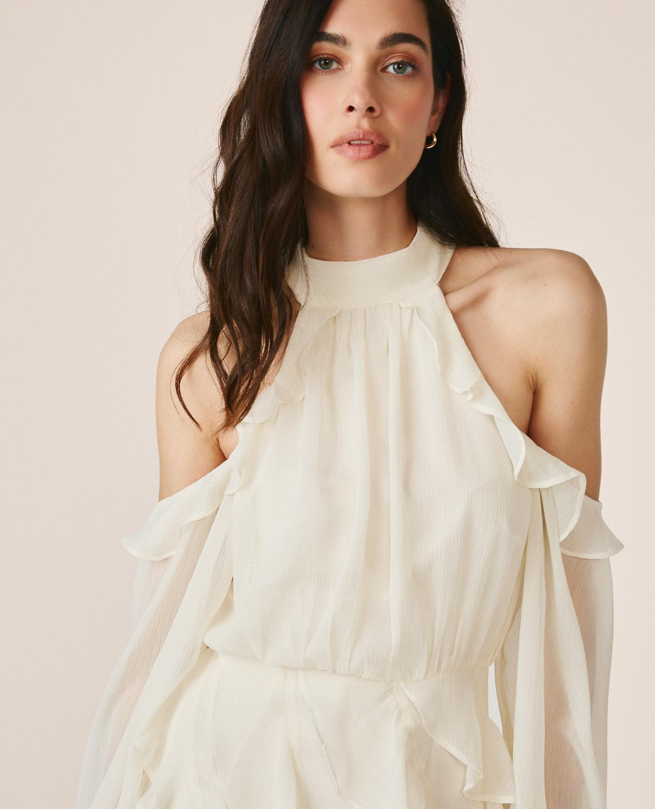 alma-en-pena-neckholder-minikleid-wei-es-chiffonkleid image 2