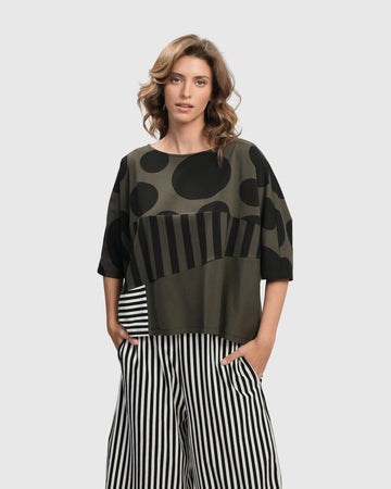 alembika-urban-chihiro-boxy-tee-khaki-damen-shirt image 2