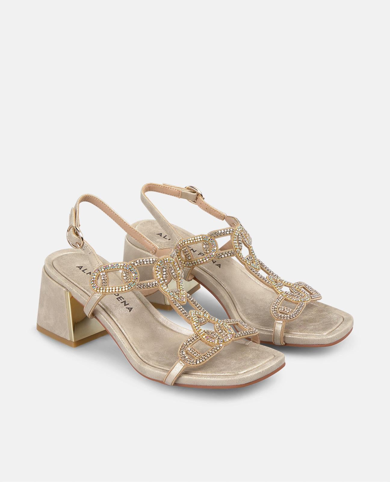 alma-en-pena-sandale-mit-strass-riemen-und-eckiger-zehe-gold image 2