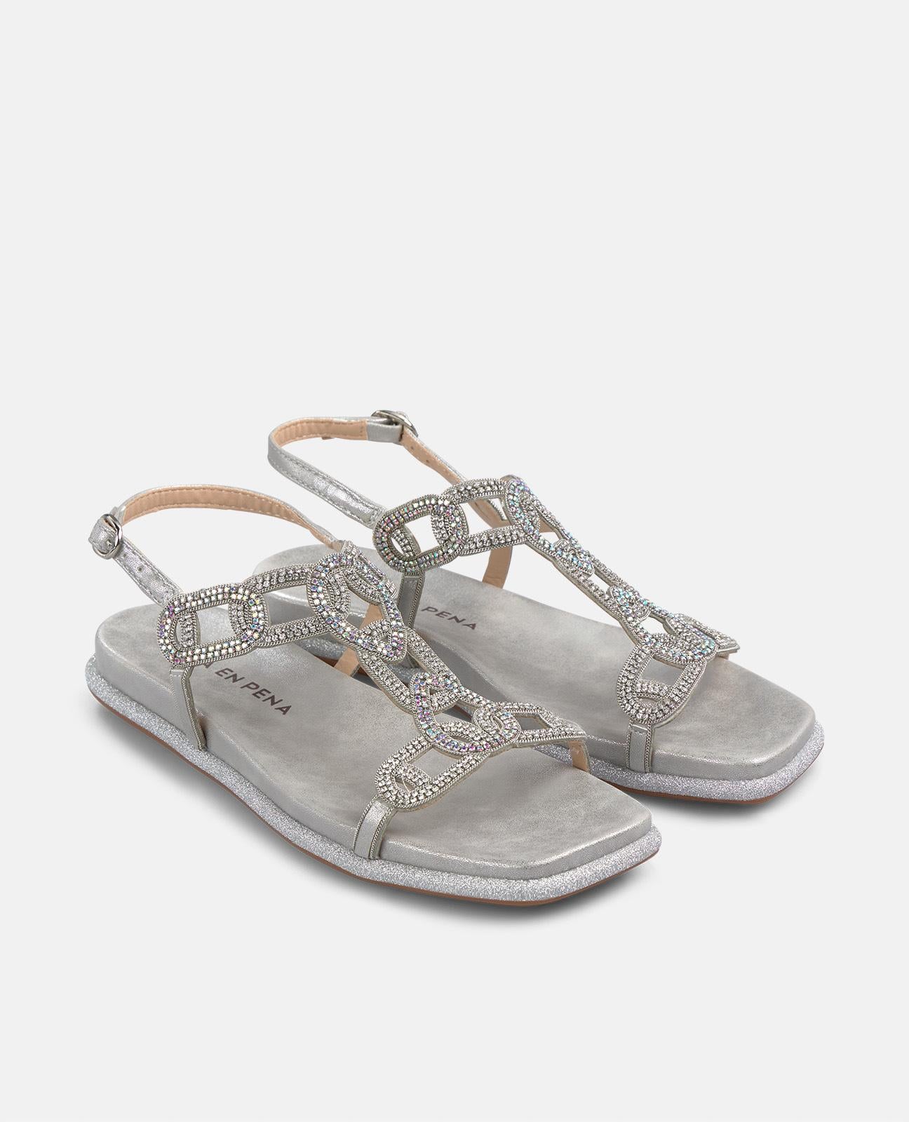 alma-en-pena-strass-riemen-flatsandalette-silber-2-cm image 2