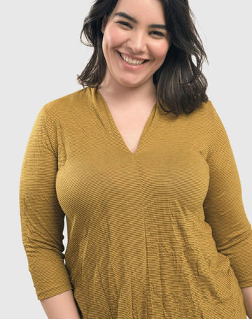 alembika-crinkle-v-neck-top-gelb image 5
