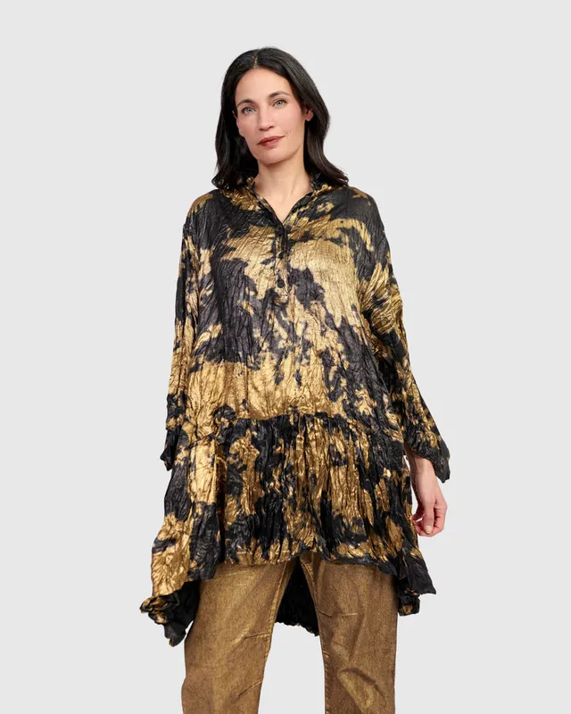 alembika-sizzle-tunic-gold-damen-tunika-metallic-langarm image 1