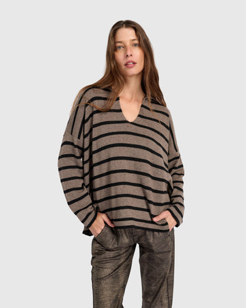 alembika-surfside-collared-sweater-latte-stripes image 7